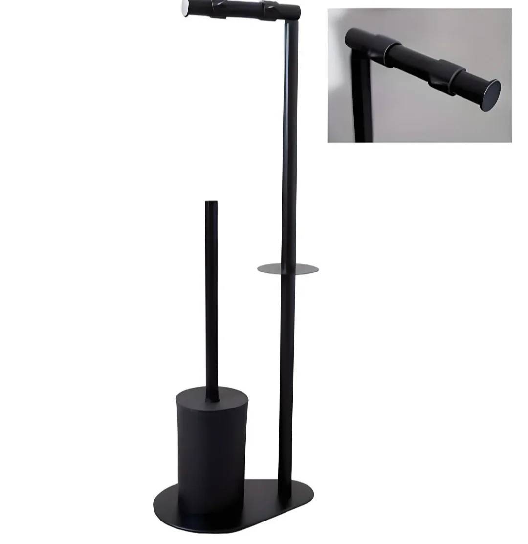 Fristående toalettpappers och borsthållare (65 cm)