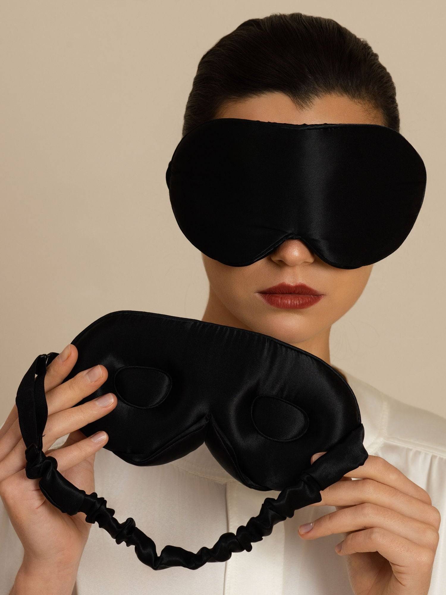 22 Momme 3D Sovmask I Ren Siden Med Uppgraderade Näsvingar - Svart / One Size