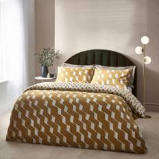 Hoem Zabine Reversible Cotton Abstract Duvet Cover Set Single honungsdw färg