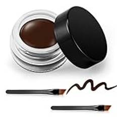 Erinde Braun Gel Eyeliner, vattentät långvarig kräm Eye Liner gel, högintensiva pigment, torkbeständig eyeliner makeup, brun eyeliner med 2 eyeliner borstar 04#