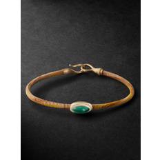 OLE LYNGGAARD COPENHAGEN - Life Gold, Malachite and Cord Bracelet - Men - Yellow - 20