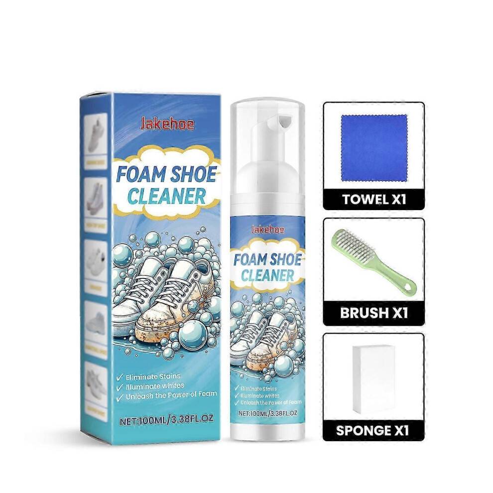 Portable White Sneaker Shoe Cleaning Kit - Deep Decontamination Set with Towel, Sponge & Brush | Gentle, Effective, Travel-Friendly for Spotless Shoes