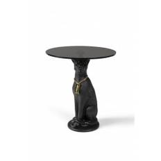 BOLD MONKEY Proudly Crowned sidebord, rund - sort glas og harpiks (Ø40)