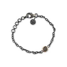 By Birdie Topka armbånd sort rhodineret sølv m.14kt + 0,15ct. diamant