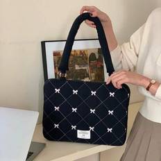 Bow Embroidered Laptop Bag, Compatible With MacBook 13/14 Inches 15/15.6 Inches, Laptop Shoulder Bag Laptop Bag For Women Case College Essentials Back - Multicolor - White-15/15.6inch,Pink-13/14inch,White-13/14inch,Black-15/15.6inch,Pink-15/15.6inch,Black-13/14inch