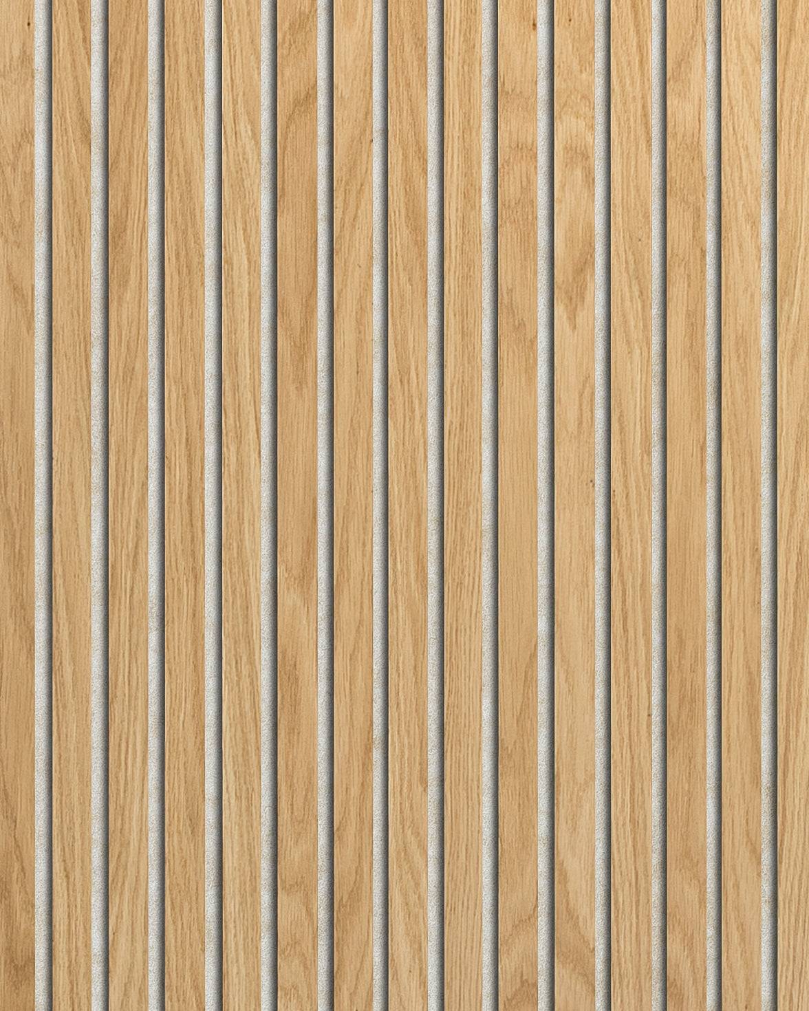 Oiled Oak Acoustic Panel | Sound-Absorbing Wall Panel 3000x600mm / Light beige