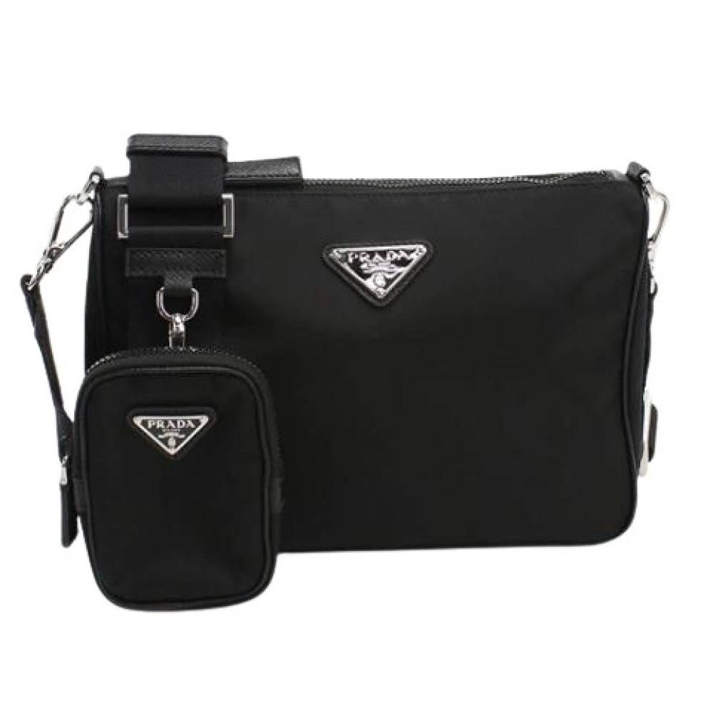 Prada Vintage Pre-owned Nylon Skuldertaske - Vintage - Herre - Sort - ONE SIZE - Uld