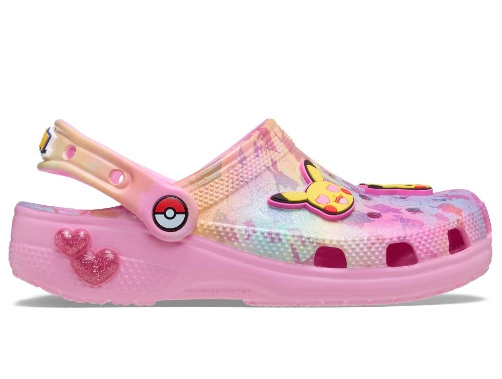 Crocs Pikachu Clog Lyserød Med Print Og Hælrem - Str. 32/33