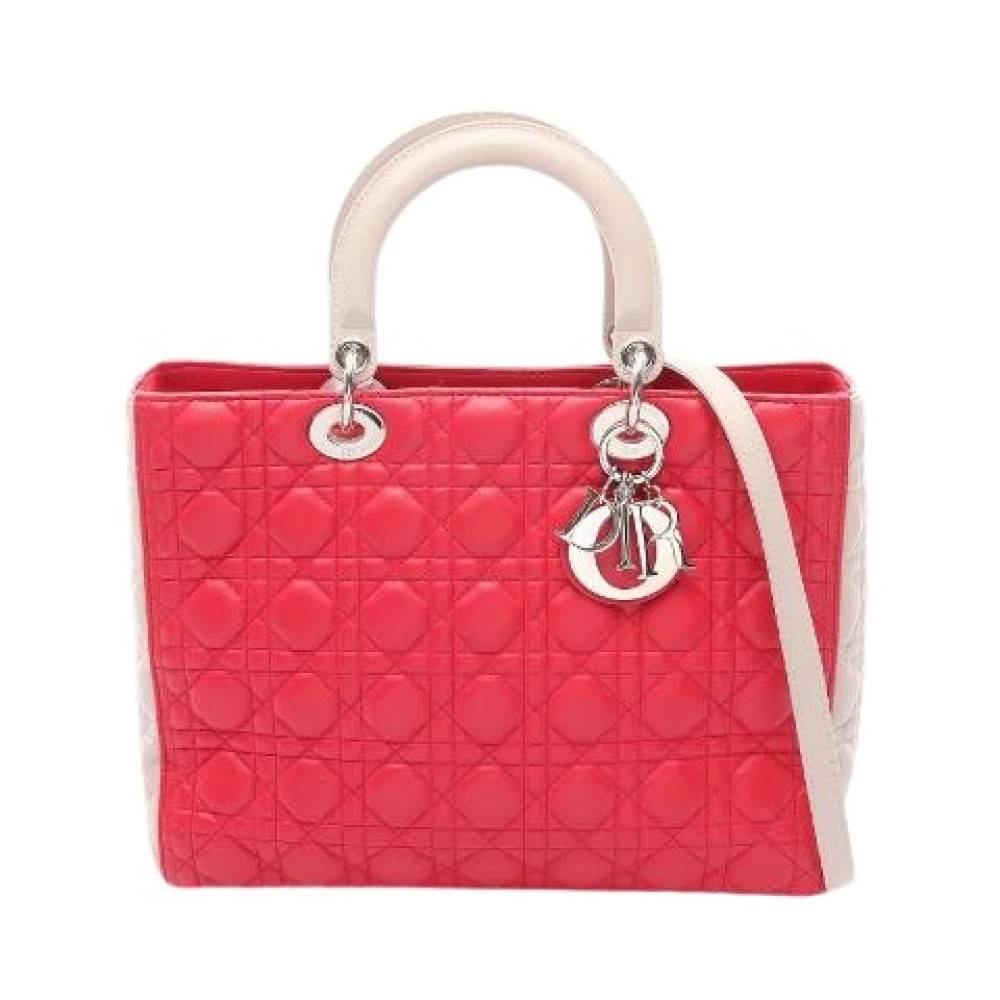 Dior Vintage Pre-owned Lady Dior Læder 2-vejs Håndtaske - Vintage - Dame - Lyserød - ONE SIZE - Læder
