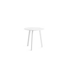 HAY CPH Deux 220 Table Ø: 75 cm - Pearl White Lacquered Solid Beech/Pearl White Laminate