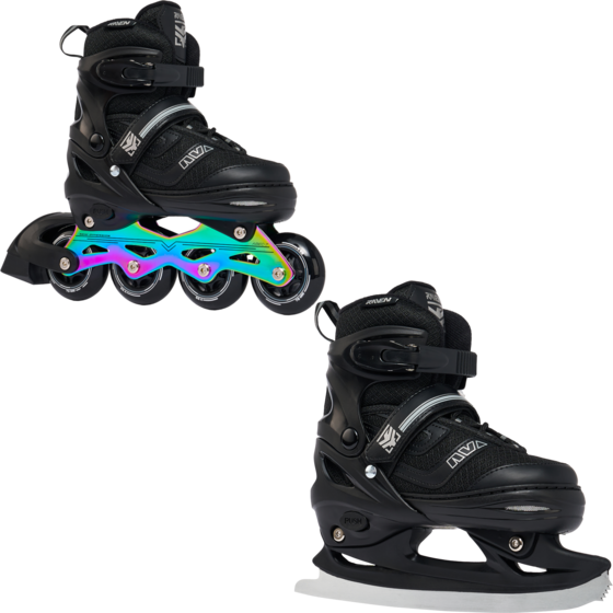 Raven 2in1 Drill Konståkningar Inlines Svart/neo Chrome - 34-37