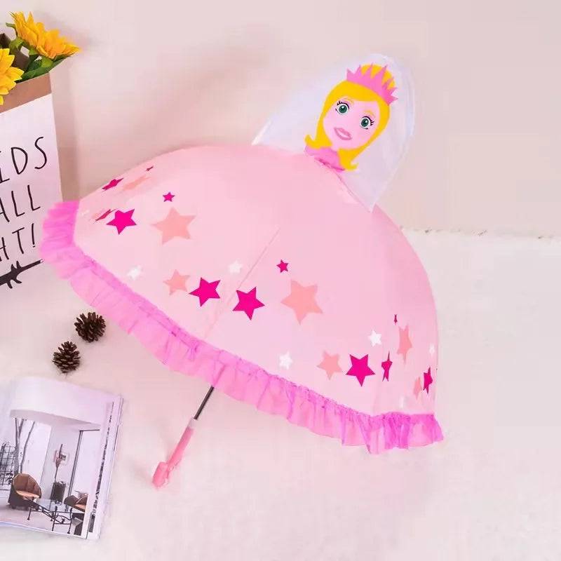 Färgglad Barnparaply™ - Glad Paraply för Barn - Rosa Prinsessa
