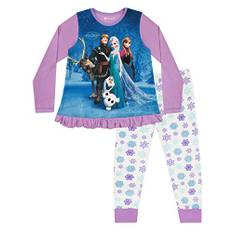 Disney Frozen Schlafanzug | Die Eiskönigin Pyjama Mädchen | Anna ELSA Kristoff Olaf & Sven | Prinzessinnen Schlafanzüge Für Kinder Mehrfarbig 104cm