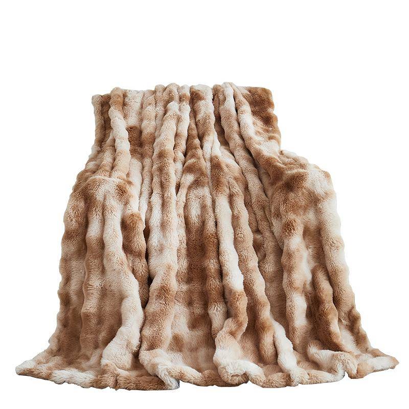 Plyschöverkast Filt Kanin Plyschfilt Förtjockande Vinterfilt Korallfleece för Säng Soffa Överkast Filt Filt för Tupplur gray