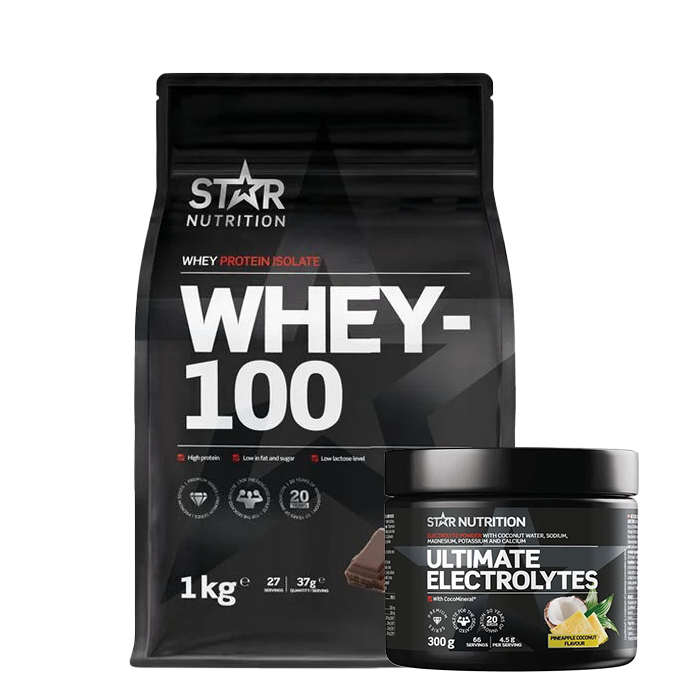 Whey-100 Vassleprotein 1 kg + Ultimate Electrolytes 300 g