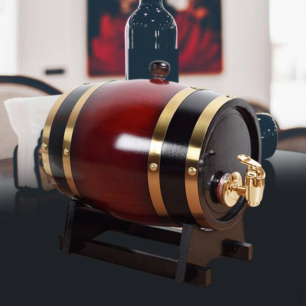 Öltunna Dispenser Ek Vin Port Tun Trä Lagring för Sprit Dryck