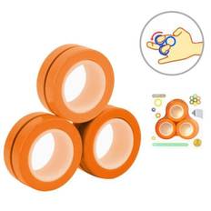 Finger Magnetic Rings Fidget Toy - Magnetic Bracelet Ring Decompress The Toy Accessory Tools (ORANGE)