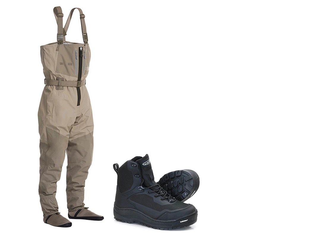 Vision Koski Zip Vadarpaket med vadarbyxa och Vadarsko Musta (Storlek vadare: XXL, Sko + Storlek: Musta 42)