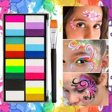 Face Body Paint Palette Water-Based Cosmetics For Stage Festival Party Clown Costumes Body Art Paint flerfärgad