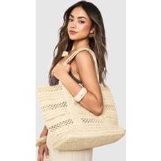 Strandväska Med Blandade Detaljer, Beige