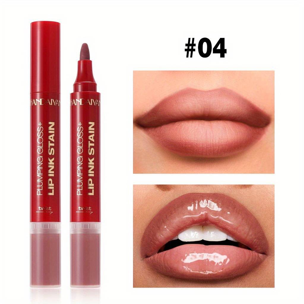 TEMU 2-in-1 Liquid Lip Liner & Tinted Lip Gloss - -ended Liquid Lipstick Pen With Waterproof Long-lasting Formula, Tube, 6 Colors (for Tones) - Easy Application For