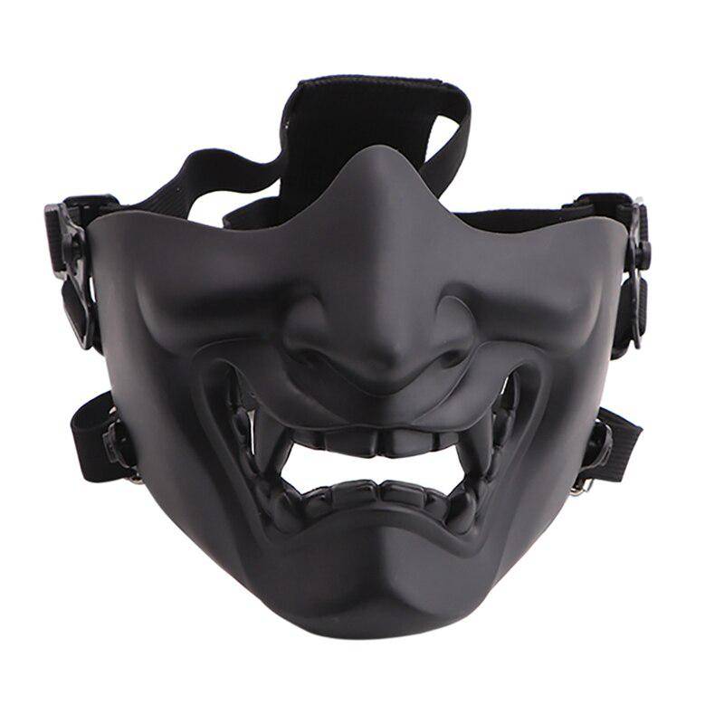 Laugh Prajna Halvansikts Taktisk Mask Djävul Skräckansikte Halloweenfest Underhållning Cosplay Filmrekvisita KTY blå
