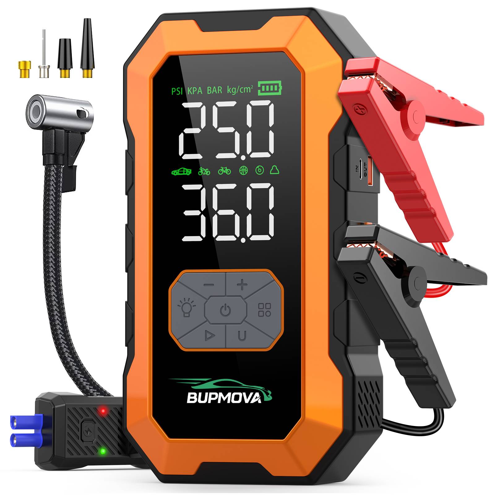 1000A/1500A PEAK Car Jump Starter with Air Compressor, 150PSI Car Battery Jump Starter Battery Jumper Starter Portable 12V Jump Box ,LED Light
