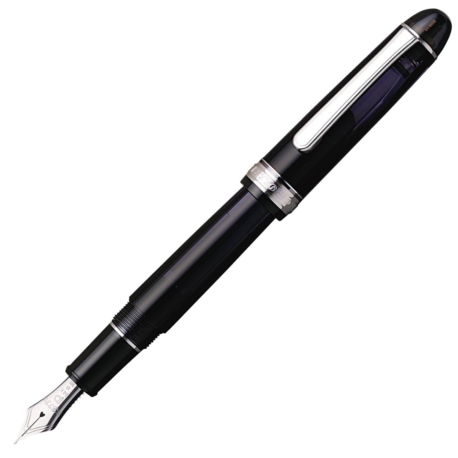 Platinum Fountain Pen C Extra Broad Nib 3776 Century Rhodium Finish Black Diamond Officially Imported PNB-18000CR 7-5mm,