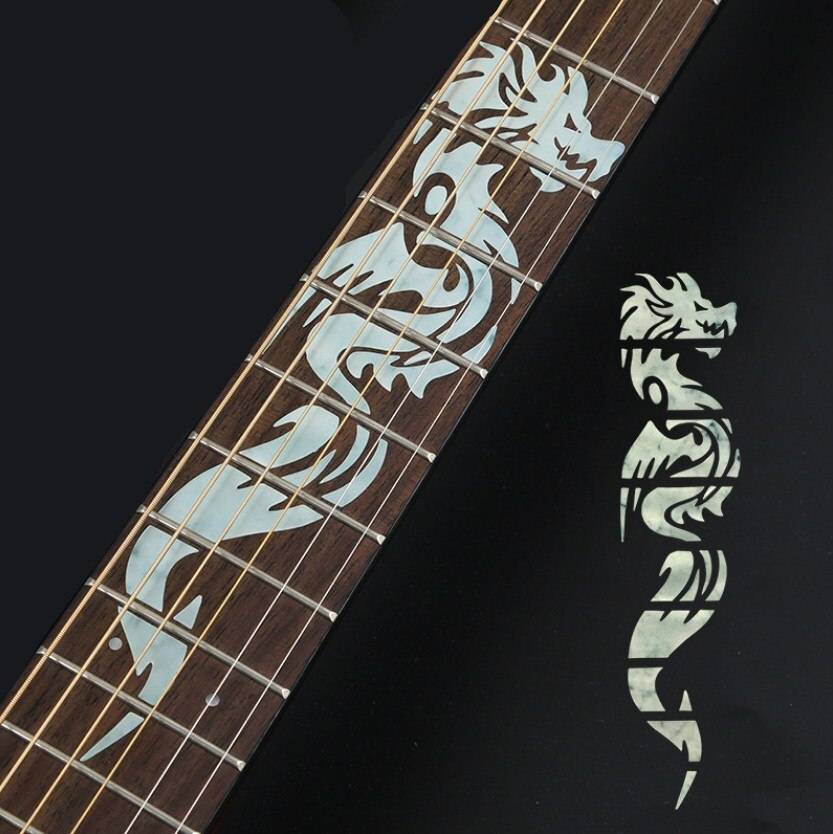 Gitarr greppbräda dekaler inlägg klistermärke gitarr hals headstock guitarra bas ukulele tunn klistermärke guitarra tillbehör - 5