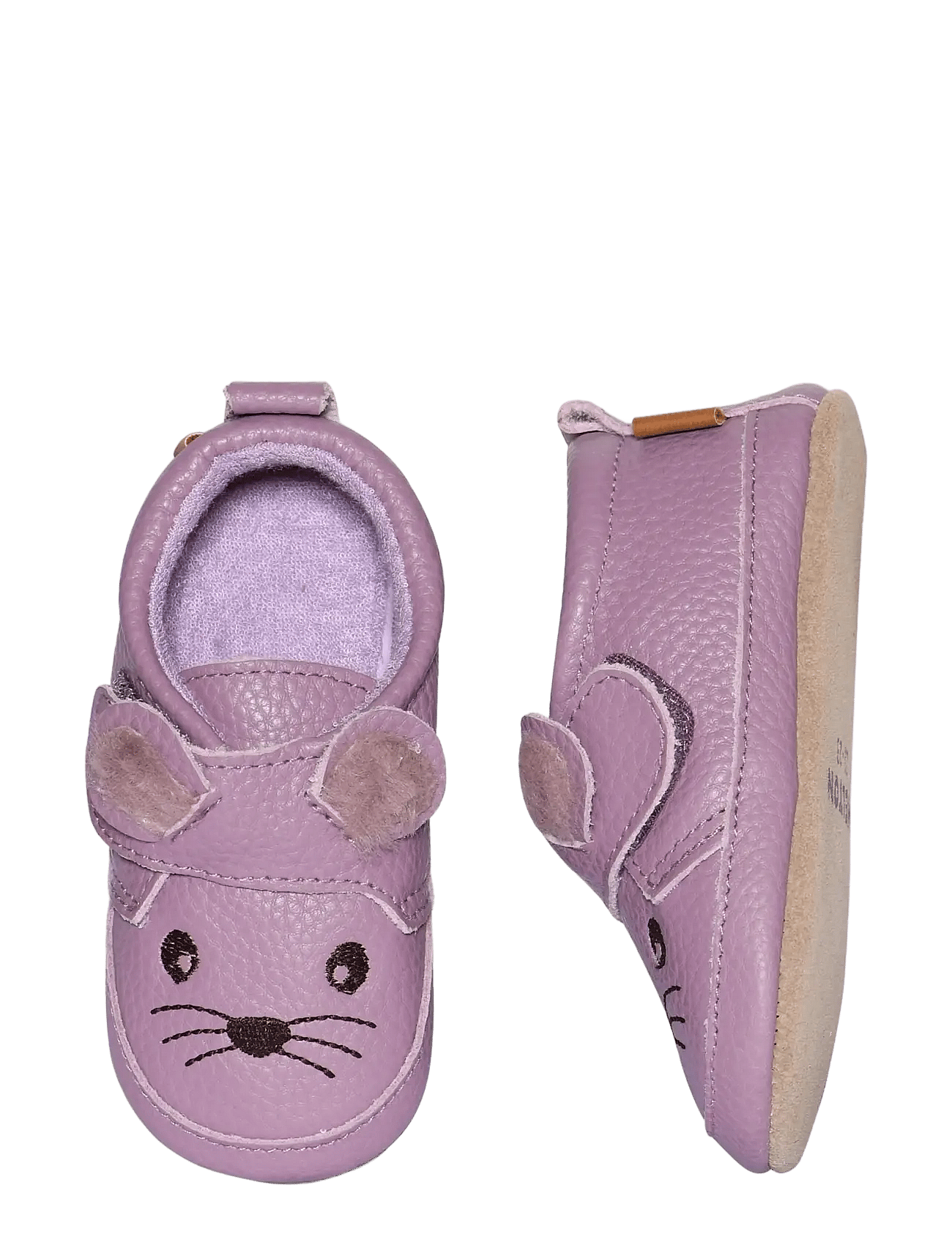 Melton Mouse Leather Slippers - Purple - 24/25