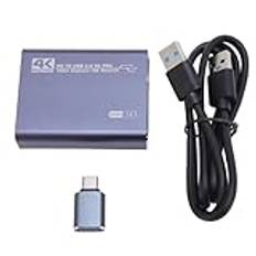 4K Video Capture Card, USB 3.0 HD Input HD Video Capture Device 5Ports USB HDMI USB C Streaming Device Plug and Play Video Game Capture för Broadcast Live Streaming Game