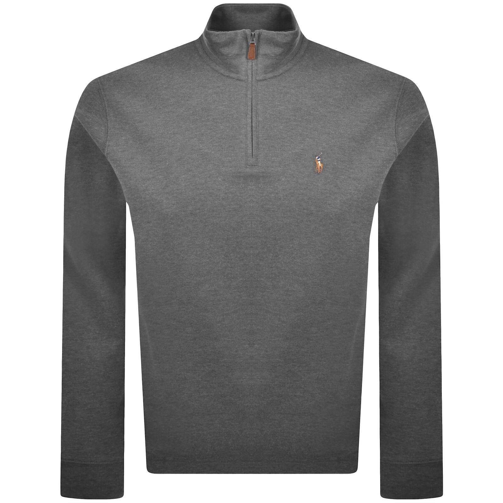 Ralph Lauren Quarter Zip Knit Jumper Grey