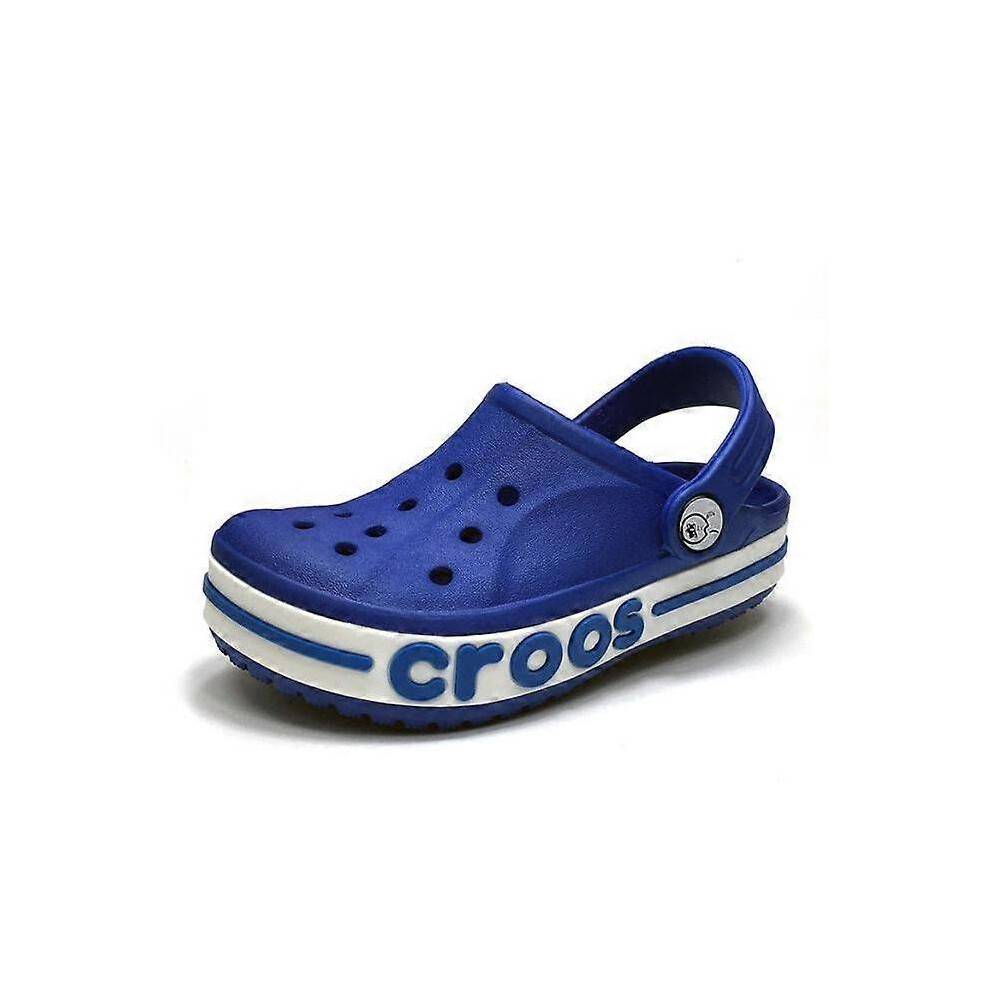 (J2, Blue) Kids Clog Garden Shoes Slip On Slide Sandals Beach Water Shoes for Kid/Children