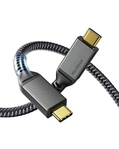 Maxonar Thunderbolt 3-kabel (1,2 m/3,93 fot) USB C 4.0-kabel TB3-certifierad dataöverföring 40 Gbit/s / 100 W/laddning 5 A/5 K till 60 Hz kompatibel med MacBok 2016/2017, iMac, extern SSD.