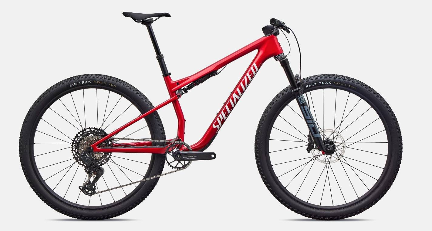 Specialized Cykel, Epic 9 Comp AXS, Gloss Ruby Metallic / Metallic White Silver