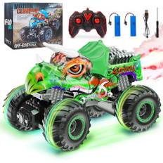 MOJINO Ferngesteuertes Auto, Monster RC Auto Truck für Kinder Jungen Alter von 6 7 8 9 10 Jahren, Dinosaurier Spielzeug, Geschenk für Jungen Mädchen 1:16 All Terrain RC Drift Auto, Grün