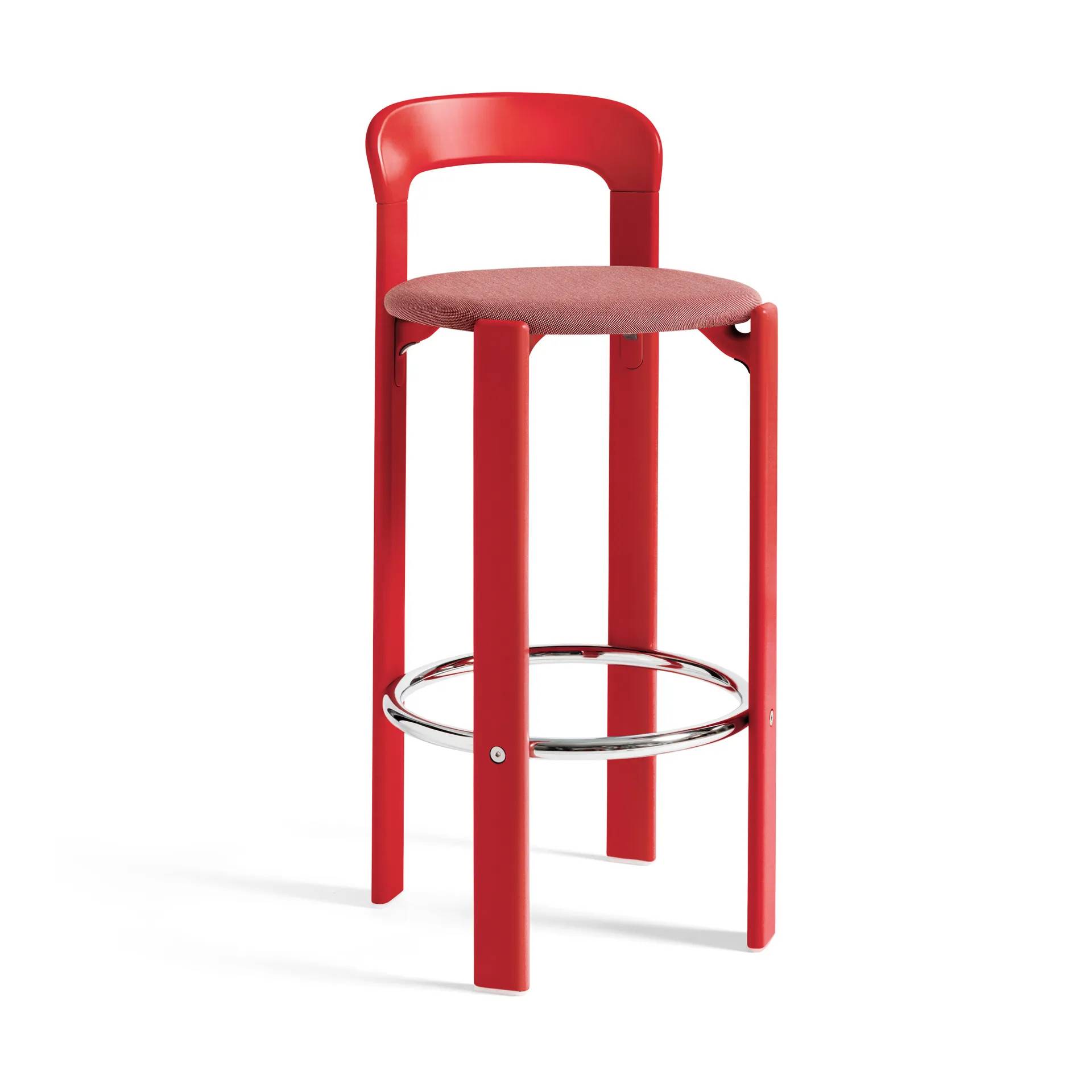 HAY Rey klädd barstol 75 cm Steelcut trio 636 scarlet red