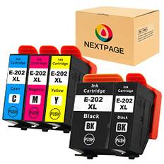 Nextpage 202XL Ersatz für Epson 202 XL Druckerpatronen für Epson Expression Premium XP-6100 XP-6105 XP-6000 XP-6005 XP6000 XP6005 XP6100 Multipack (1 Schwarz,1 Foto Schwarz, 1 Cyan, 1 Magenta,1 Gelb)