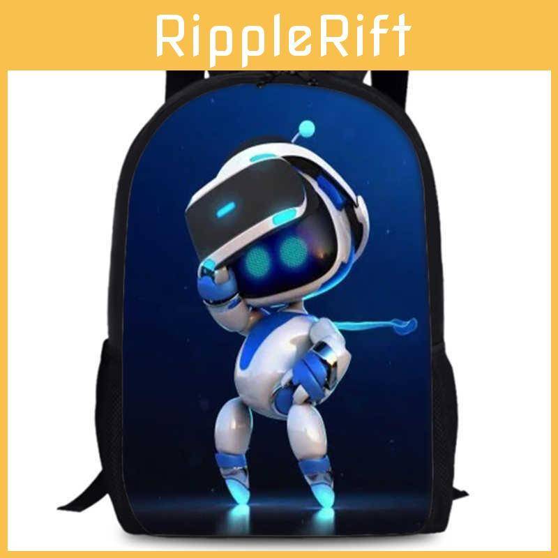 Astro Bot 15-tums Unisex Ryggsäck Slitstarkt Oxfordtyg Perfekt För Skolbruk