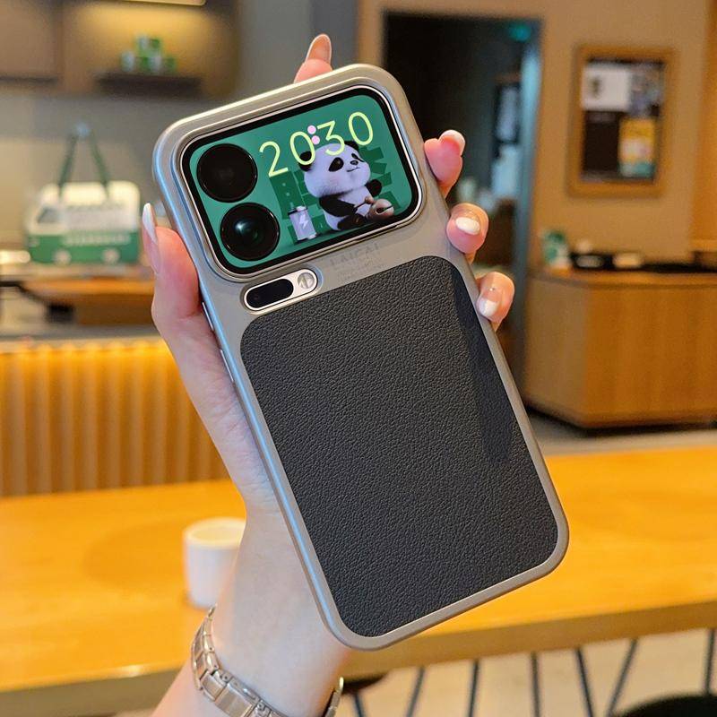 För Xiaomi 17 17 Pro 17 Pro Max galvaniserat läder med litchitextur, stötsäkert och fingeravtryckssäkert mobilskal