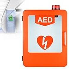 Hjärtdefibrilleringsbox, AED-defibrillatorförvaringsskåp, väggmonterad, med larmsystem och dubbelströmbrytare, justerbar skiljevägg, för kontor, sjukhus och offentliga platser,Orange