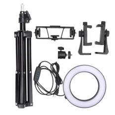 6 inch LED Camera Ring Light Photography Fill Lights Dimmable with Tripod Phone Holder