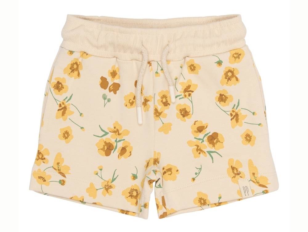 Petit Piao Shorts Fog Med Blomsterprint - Str. 6y 116cm