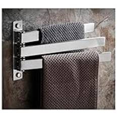 Towel Rack Towel Rail Chrome Swivel Towel Rail Stainless Steel Bathroom Kitchen Wall Mounted Towel Rack Holder with 3 Swivel Bars Towel Bar Towel Holder