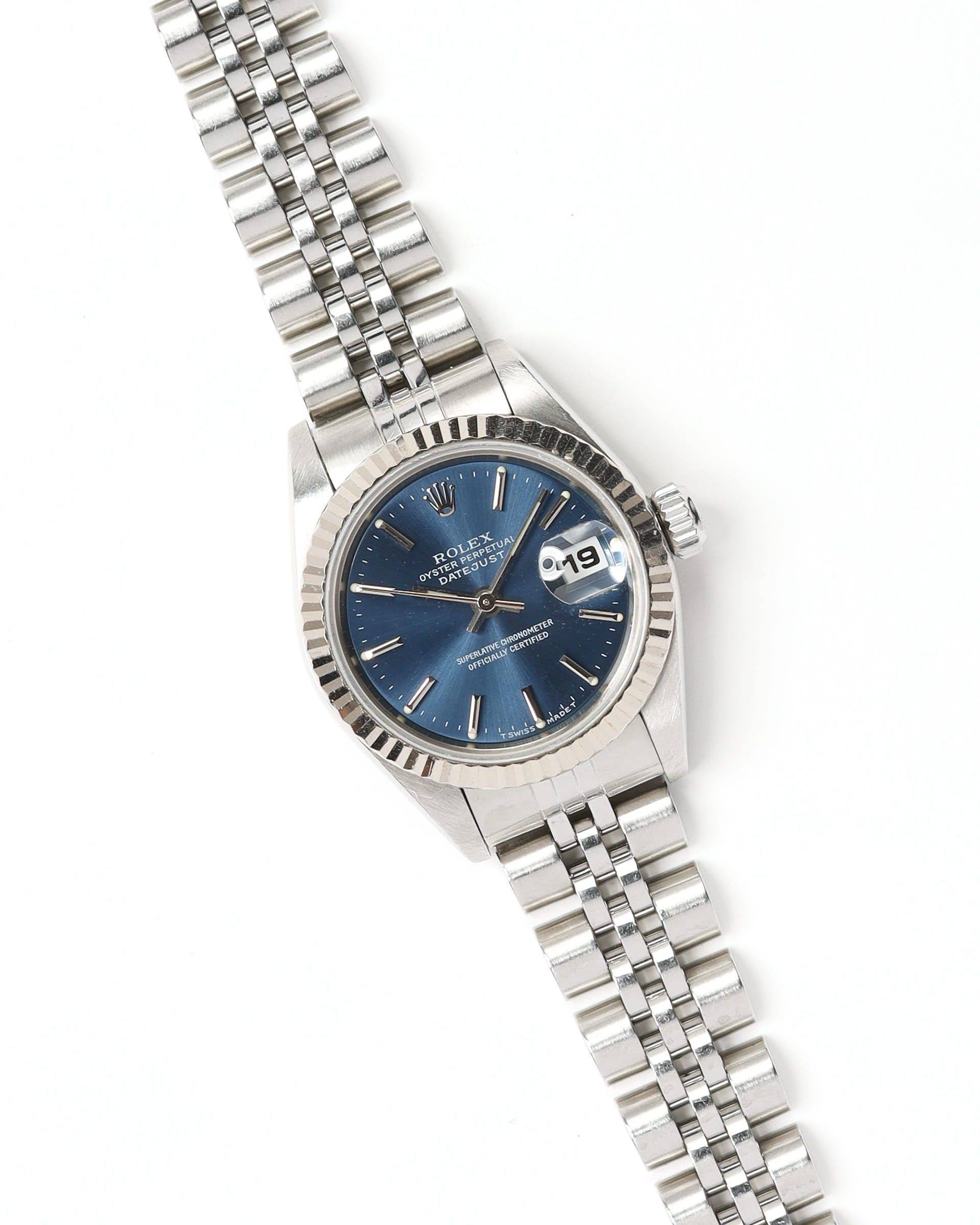 Rolex Lady-Datejust 26mm 1997 Watch - Blue (One Size).