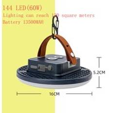 15600 mah h&#xF6;geffekt uppladdningsbar b&#xE4;rbar ficklampa med led-magnet, f&#xF6;r camping, fiske, arbetslampa utomhus, reparationsbelysning - 60w 144 ledde / Dubbel ljusk&#xE4;lla