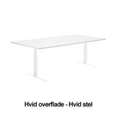 Reick Hæve-sænke-bord i Laminat Hvid Laminat 180 x 90 Cm M/ Mavebue Hvid