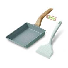 HARLIANGXY Tamagoyaki Pfanne, Aluminium Japanische Omelette Pfanne Tamago Pfanne Mini Bratpfanne mit Silikonspatel, Nonstick Pfannkuchen Eierpfanne, Rechteckige, 20 x 15 CM