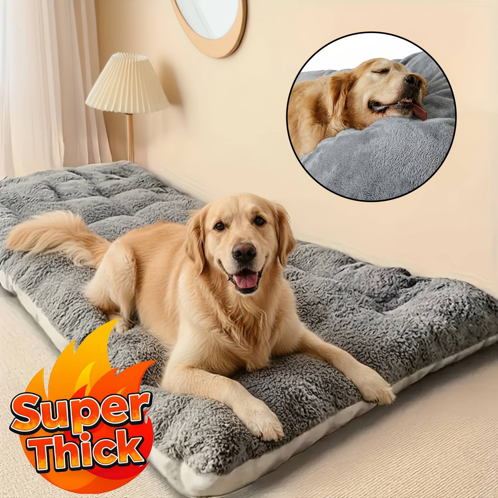 TEMU Extra Plush Dog Bed Couch Cat Litter, Thickened Ultra Soft Polyester Pet Cushion For Small, Medium And Large Breeds Of Dogs And Cats - Cute Rectangular Sofa