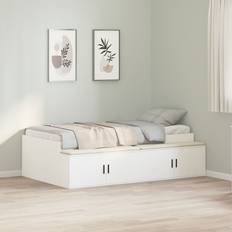 vidaXL Förvarings sängram Vit 90x200 cm